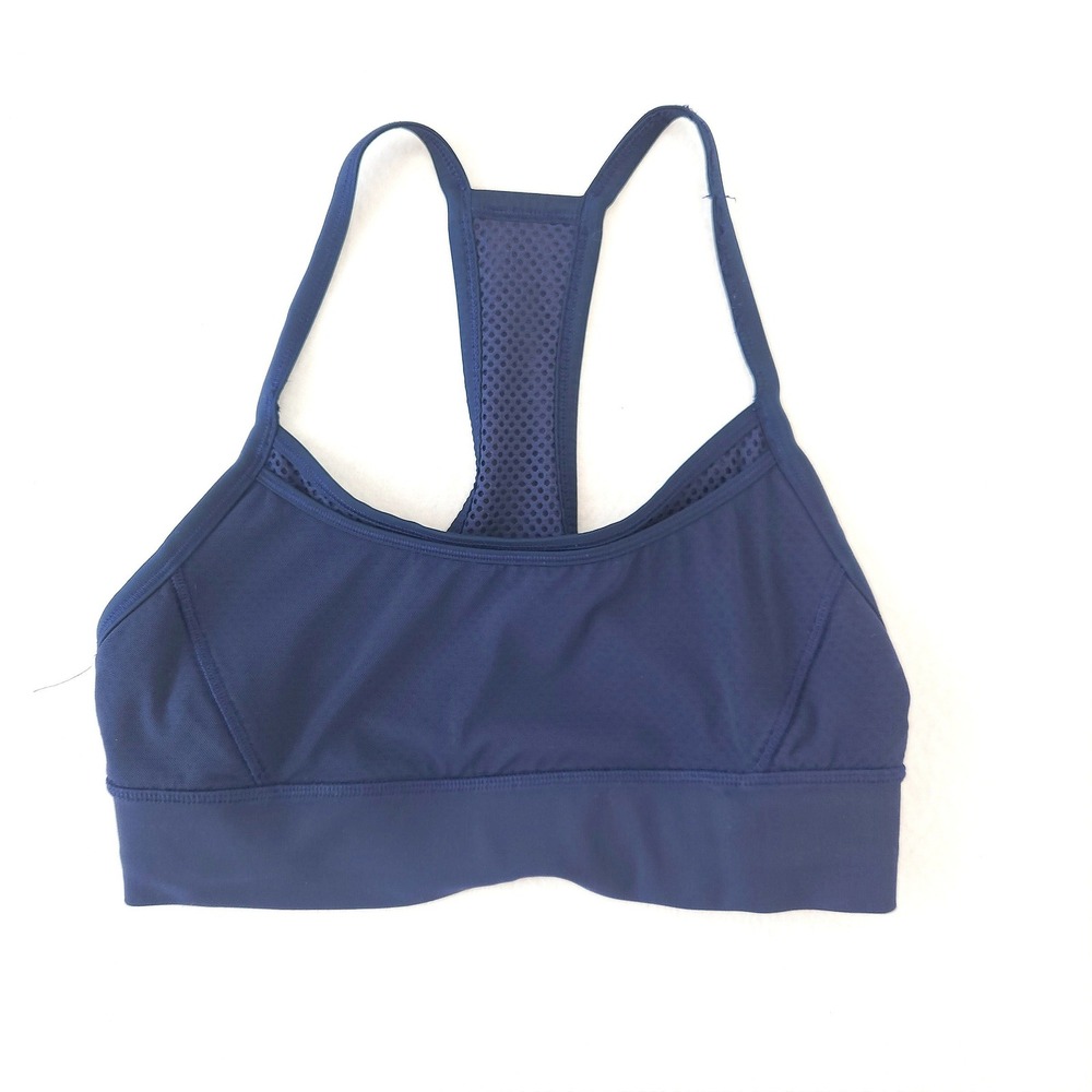 Lululemon Fit Physique Navy Blue Mesh Racerback Sports Bra Size 8